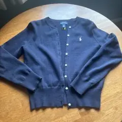 ラルフローレン 現行QRタグ クルーネックコットンニットセーターネイビー