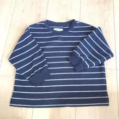 チャオパニックティピー　紺ボーダーロンT 七分袖　100cm