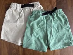 半ズボン 100cmベージュ 緑 夏服