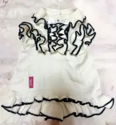 KALINA ワンコ服　Mサイズ　ニットフリルワンピース