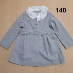 mezzo piano ファーつきグレー コート