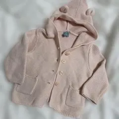 babyGap ピンク　フード付きカーディガン 12-18ヶ月　80