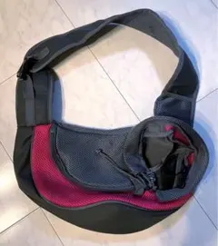 ペット用 キャリーバッグ 小型犬用　メッシュ グレーと濃ピンク