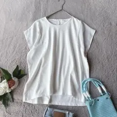 アーバンリサーチ(F)半袖　Tシャツ　ストレッチ　フレンチスリーブ　アイボリーのサムネイル