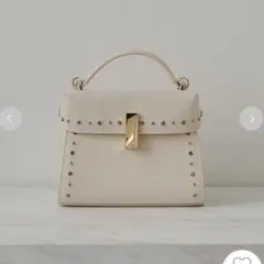 ⭐️最終値下げ⭐️CELFORD スタッズ付きホワイトハンドバッグ