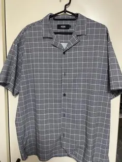 AZUL チェック柄 半袖シャツ グレー系