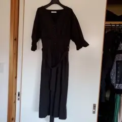 natural couture ブラック シャツワンピース