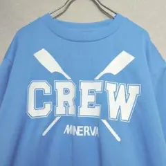 MINERVA CREW Tシャツ ライトブルー 半袖