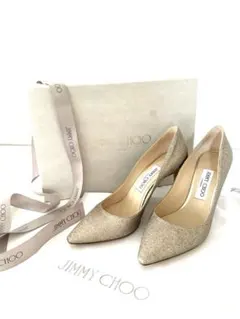 JIMMY CHOO グリッター パンプス 371/2 シャンパンゴールド - メルカリ