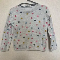 H&M ドット柄 クルーネックニット ライトグレーのサムネイル