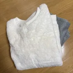 ユニクロ UNIQLO ファーリーフリースセット オフホワイト Lサイズ