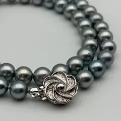 アコヤ真珠 ネックレス＆イヤリングセット 約8mm SILVER刻印 