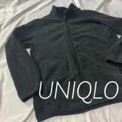 D1119【漆黒】ユニクロ ジップアップ　メンズフリースジャケット