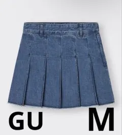 GU デニムローウエストプリーツミニスカートM
