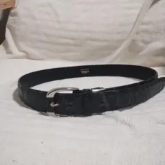 最終値下！CROCODILE BELT クロコダイルレザー編込みベルト ブラックのサムネイル