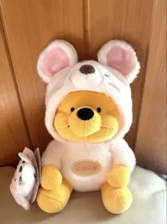 TDR限定　くまのプーさん　干支ぬいぐるみ ねずみ　ゆび人形付き　マフラー付き