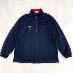 FILA ジップアップジャケット メンズL ネイビー×レッド