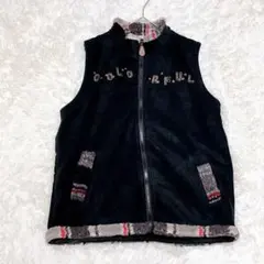 M0186 【レディースウェア】 ダウンベスト アウター ロゴ刺繍 フリース