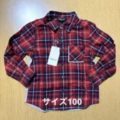 COMME CA ISM チェック柄長袖シャツ 100cm