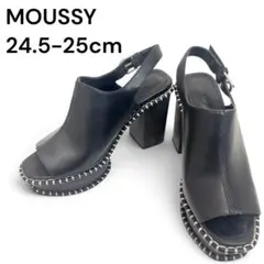 MOUSSY 厚底サンダル　ブラック　L(24.5-25)のサムネイル