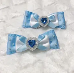 【オーダー品】 ♡ リボン ヘアクリップ 髪飾り 水色 ♡