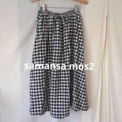 sm2 ギンガムチェック フレアロングスカート