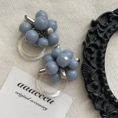 ︎︎︎︎▫︎▪︎242026▪︎▫︎アイスブルー×clearピアス/aaacccu
