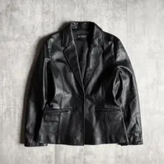 【90s vintage】レザーテーラードジャケット　レザージャケット　本革