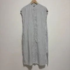 最終値下げ　無印良品　フレンチリネン洗いざらしフレンチスリーブワンピース