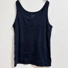 a new day ブラック タンクトップ ノースリーブ シンプル 【L】
