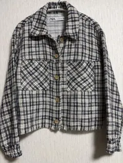 ZARA チェック柄カジュアルジャケット