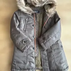 COMME CA ISM ファー付き中綿コート ブラウン　120