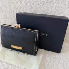 バーバリー コインケース ガマ口 黒 小銭入れ Burberry 小物