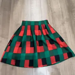 チェック柄フレアスカート