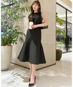 セルフォード　ブラック キルティング ジャンパースカート ワンピース