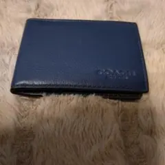 COACH ネイビー レザー パスケース