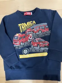トミカ⭐️トレーナー⭐️110⭐️はたらくくるま⭐️消防車輌デザイン⭐️あったか⭐️裏起毛