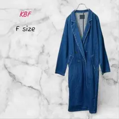 KBF デニム ロングコート オーバーサイズ F ゆったり シンプル カジュアル
