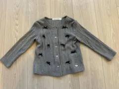 BeBe リブ編みカーディガン グレー