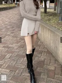 美品❣️グレイルインパン付きスリット台形ミニスカート[fo1791]