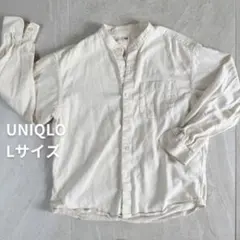 UNIQLO スタンドカラーシャツ オフホワイト Lサイズのサムネイル