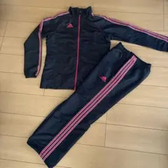 adidas レディース ジャージ 上下セット ネイビー×ピンク　サイズL