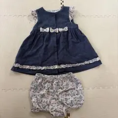 ダークブルーフリルワンピースとブルマセット