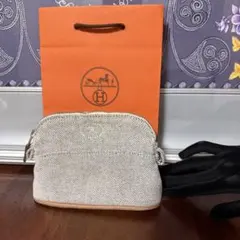 HERMES エルメス ボリードポーチ ミニ16 キャンバス ベージュのサムネイル
