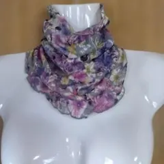 花柄 スヌード 軽量シフォン素材