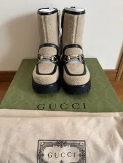 GUCCI ホースビットウールショートアンクルブーツ