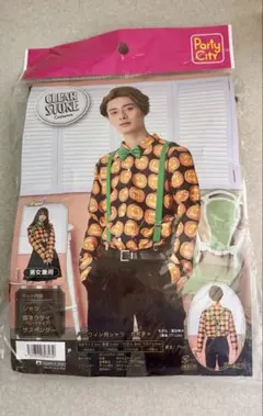 CLEAR STONE ハロウィン シャツ カボチャ柄セット コスプレ 男女兼用