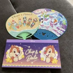 第一生命　ミッキーマウスうちわ２つ　チップアンドデールミニタオル　非売品