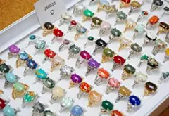 [48] 天然石 ファッションリング 100点 指輪 Nz15-250523C