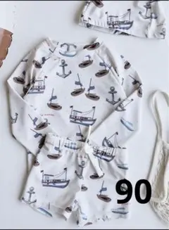 【新品】3点セット　水着　ラッシュガード　90